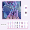 Purple butterfly Long nails