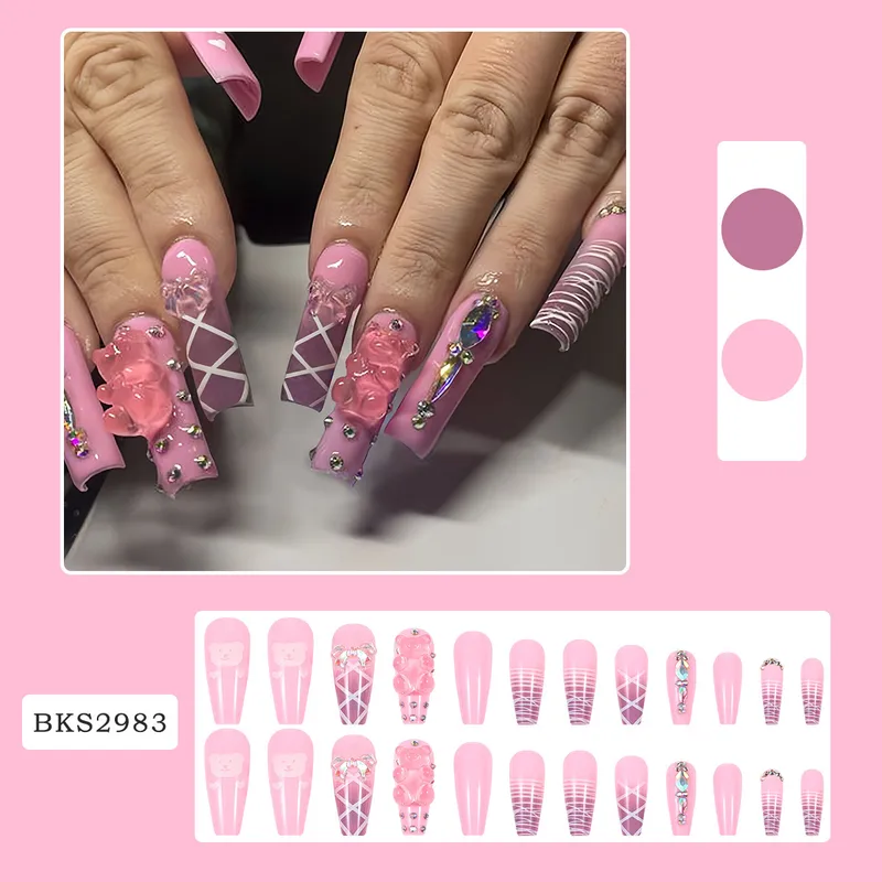 Three dimensional Square long bear nails
