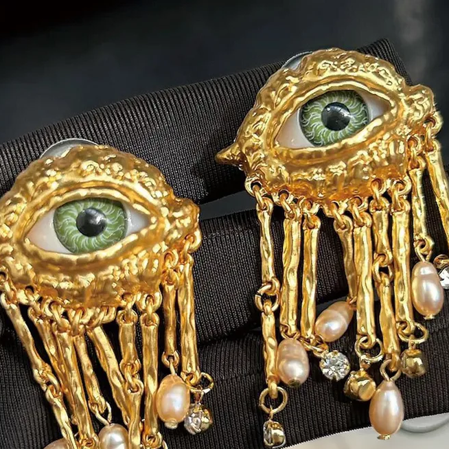Evil eye post back earrings