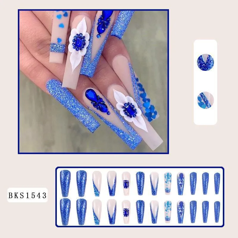 Retro sweet French blue nails