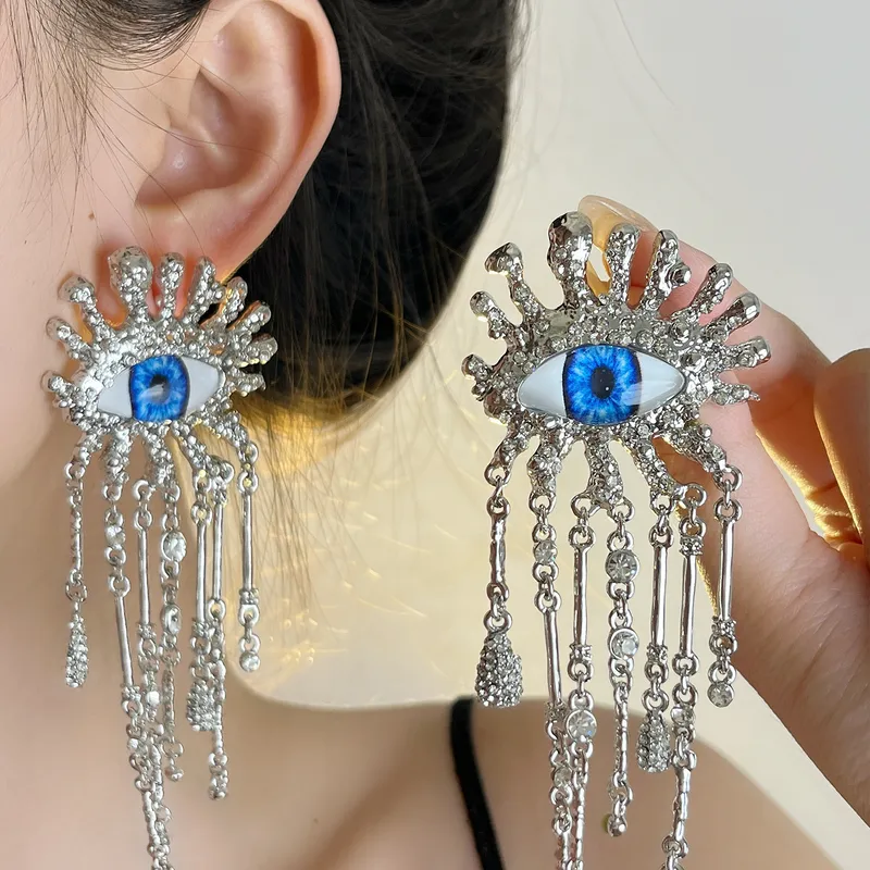 Silver post back dangling earrings